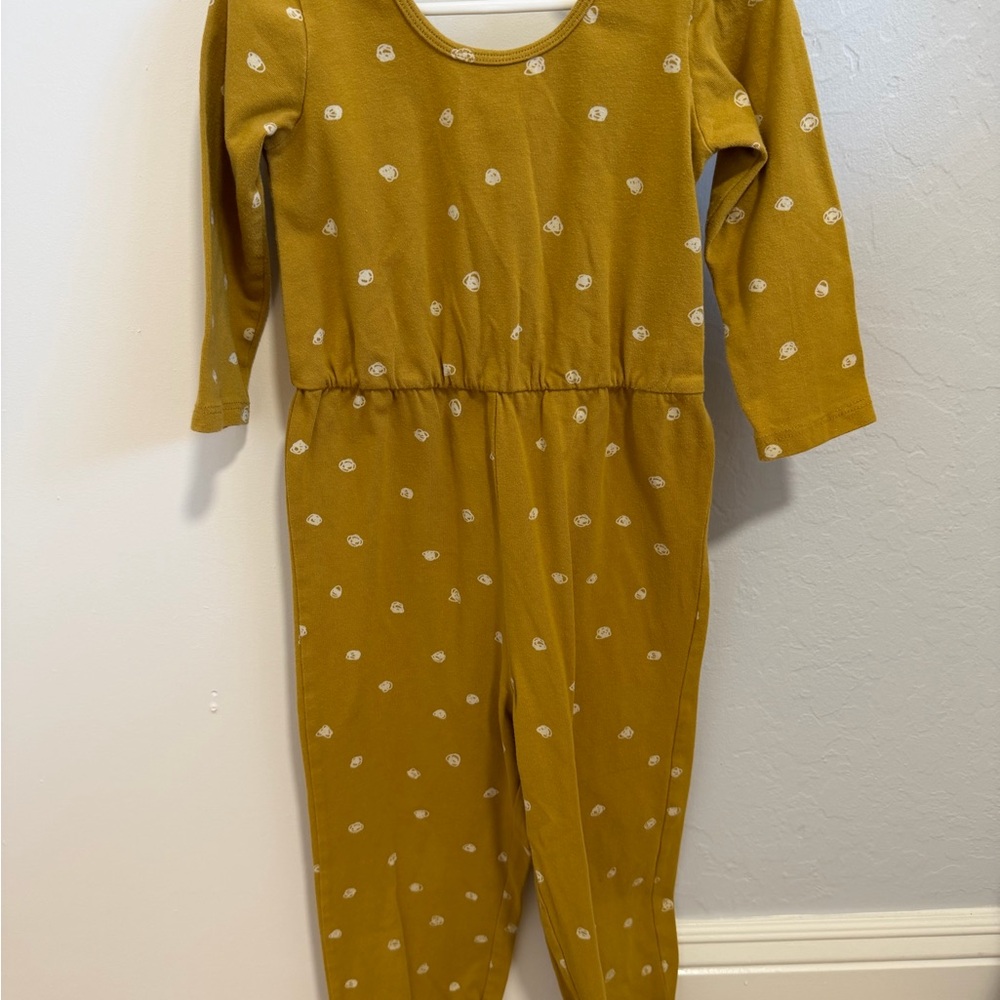 Kids Mustard Yellow Polka Dot One Piece
